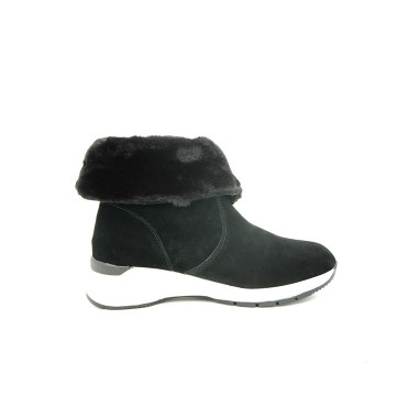 Kelara-Bottines en cuir fendu noires