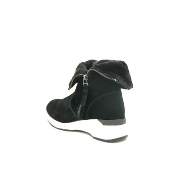 Kelara-Bottines en cuir fendu noires
