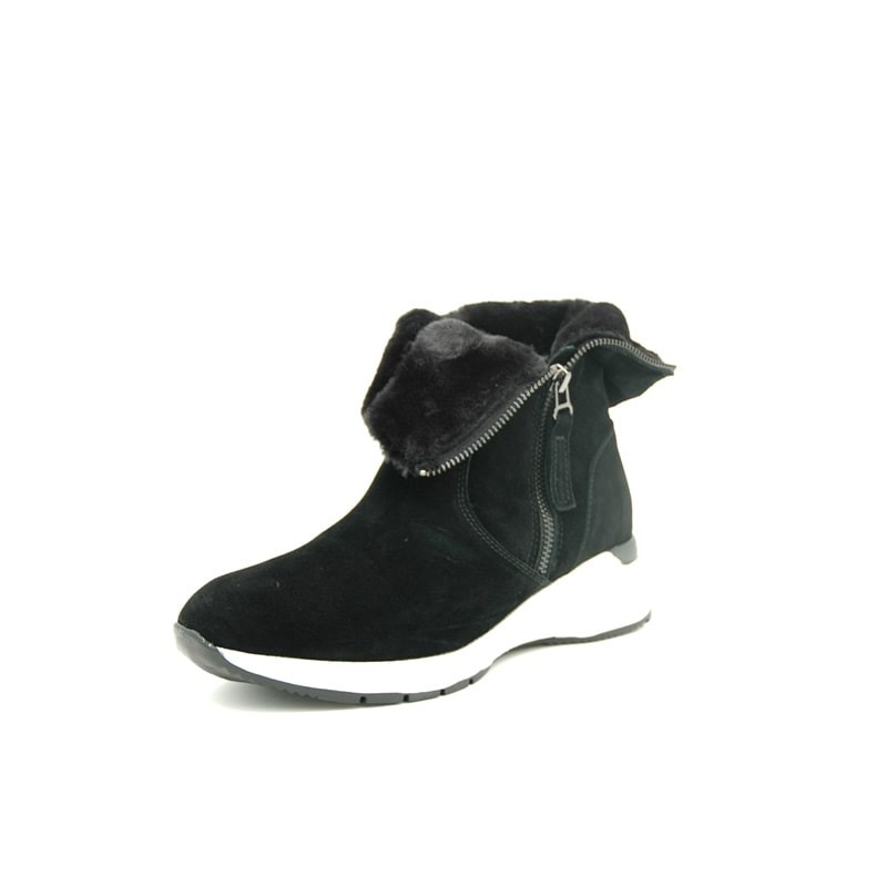 Kelara-Bottines en cuir fendu noires