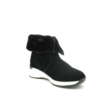 Kelara-Bottines en cuir fendu noires