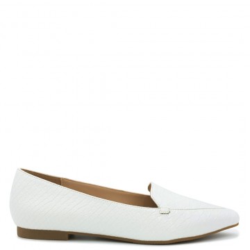 MIGATO-Ballerine croco blanche