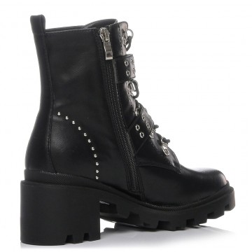 MIGATO-Botte militaire noire avec ceintures