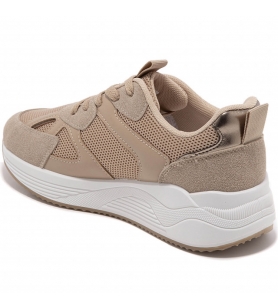 Sneakers À Plateforme En Khaki