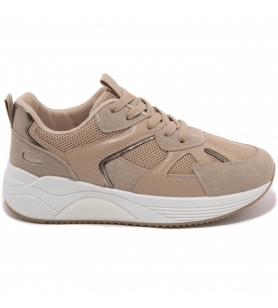 Sneakers À Plateforme En Khaki