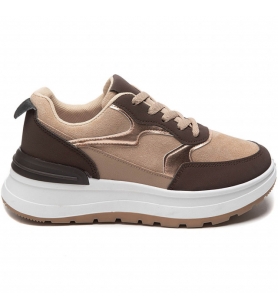 Sneakers À Plateforme En Marrons