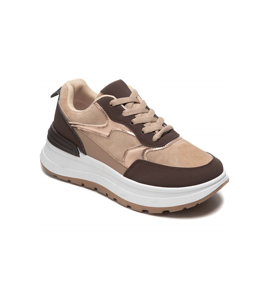 Sneakers À Plateforme En Marrons