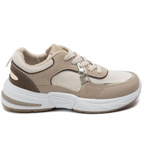 Sneakers À Plateforme En Khaki