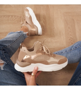 Sneakers À Plateforme En Khaki