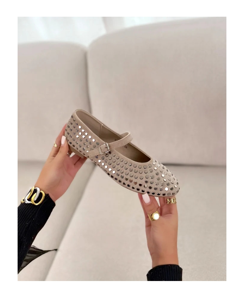 SHOES £ BAGS COLECTION-Ballerine femme à strass argentés