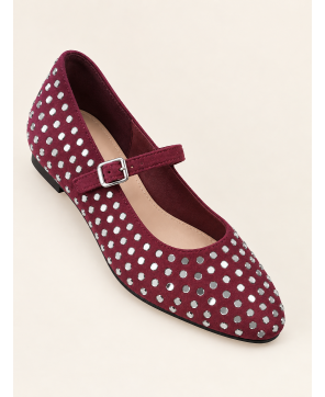 SHOES £ BAGS COLECTION-Ballerine femme à strass argentés