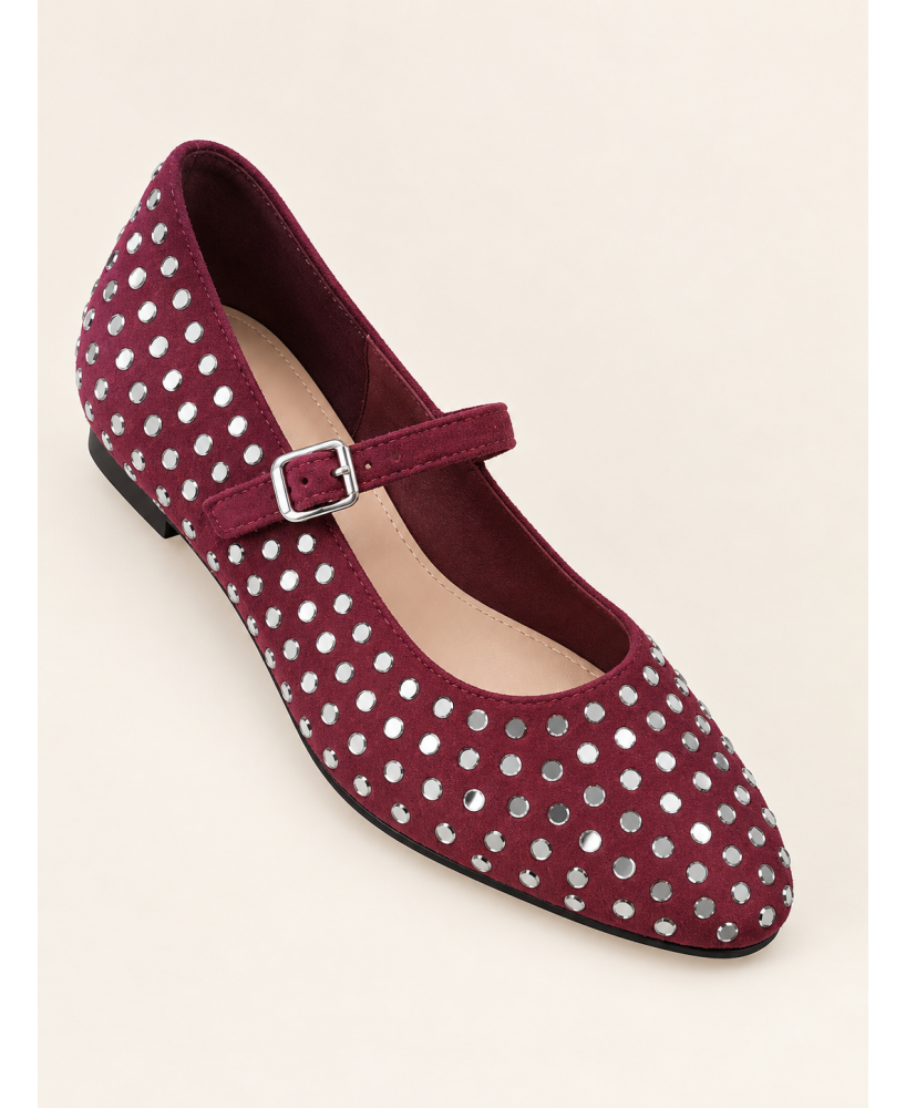 SHOES £ BAGS COLECTION-Ballerine femme à strass argentés