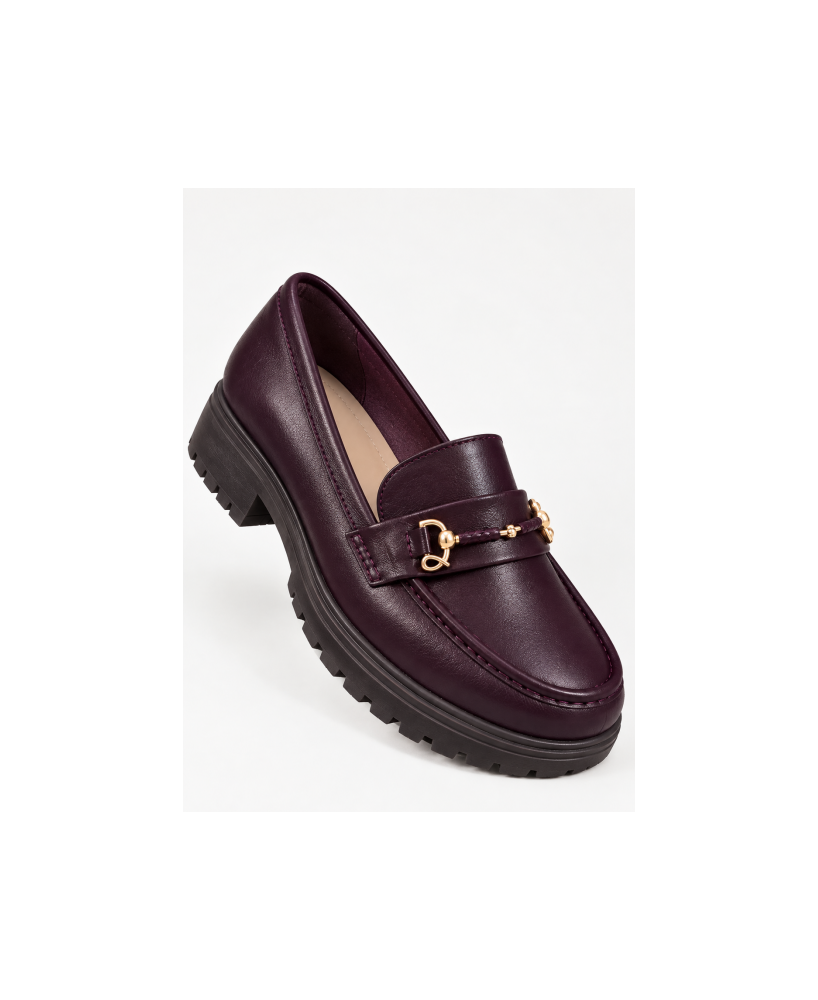 SHOES £ BAGS COLECTION-Mocassins femme aubergine