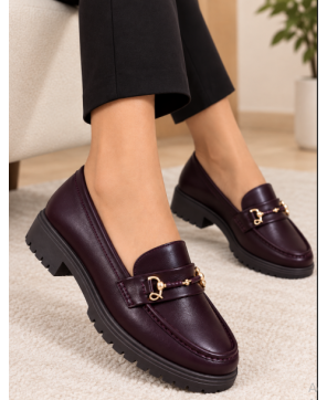 SHOES £ BAGS COLECTION-Mocassins femme aubergine