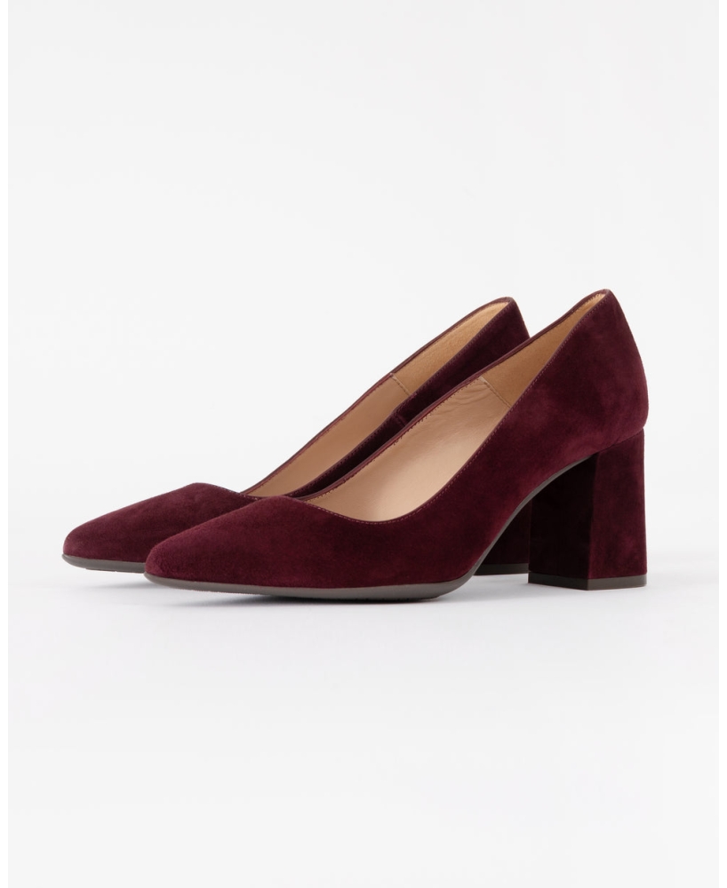 ESCARPINS FEMME DAIM AUBERGINE A TALON