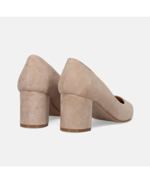 ESCARPINS FEMME DAIM BEIGE A TALON